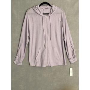 Calvin Klein Women's 1X Full Zip Long Sleeve Hoodie Orchid NEW